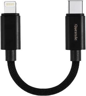 Questyle USB C DAC OTG Cable MFI Certified Audio Adapter for iPhone 13/12/11/X/8/7/6/Plus, iPad Pro/Air/Mini, iOS15 to Type C Male Adaptor (Only fit for Amplifier M12i M15i)
