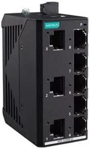 Moxa EDS-G2008-EL , 8-Port Full gigabit Entry-Level Unmanaged Switch, 8 Fast TP Ports, Metal housing,-10 to 60°C