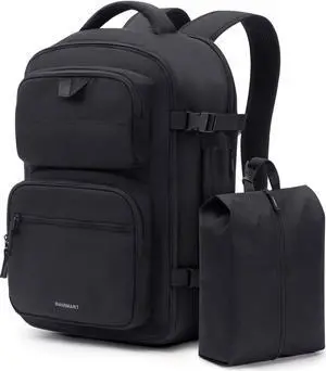 BAGSMART Travel Backpack for Women Men, 40L Flight Approved Carry on Backpack with Shoe Bag, TSA Large Personal Item Backpack with 17 Inch Laptop Compartment, Weekender Suitcase for Travel, Black