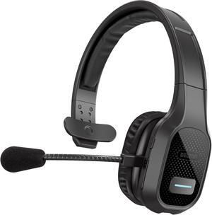 Delton Wireless Computer Headset, Trucker Bluetooth Headset with Noise Canceling Microphone, 35Hrs Talk time, Wireless Headset for Computer, Cell Phone, Drivers, Office, Call Center Work - Black
