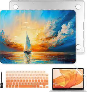 Batianda for New MacBook Pro 16 inch Case 2024 M4 2023 2021 Release Model A3403/A2991 with M3 M2 M1 Pro/Max Chip,Landscape Series Designed Hard Shell with Keyboard Cover & Screen Protector, Sail