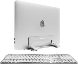 Macally Ultra Slim Mac Keyboard and an Adjustable Vertical Laptop Stand, Minimalistic Apple Aesthetic & Protects Your Laptop