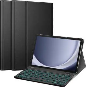 Fintie Keyboard Case for Samsung Galaxy Tab A9 Plus/A9+ 5G 11 Inch 2023 Model (SM-X210/X216/X218), Slim Stand Cover w/Detachable Wireless Bluetooth Keyboard, 7 Color Backlight, Black