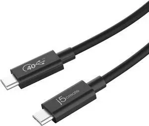 j5Create Full-Featured USB-C USB4 Gen 3 Cable, Black, JUC28L08