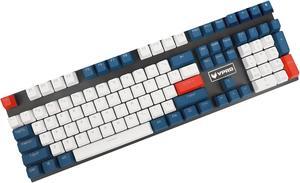 YMDK Double Shot 108 Dyed PBT Shine Through OEM Profile Rainbow Carbon Sunset Keycap for MX Switches Mechanical Keyboard(Only Keycap) (The Navy)