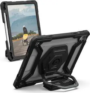 URBAN ARMOR GEAR UAG Designed for iPad 11" A16 11th Gen 2025, 10.9" 10th Gen 2022 Case w/Built-in Screen Protector A3354 A3355 Rugged Protective Cover w/Kickstand & Hand Strap, Plasma Ice/Black