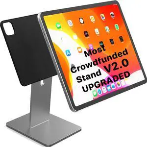 MagFlott V2.0 (11"/10.9") Magnetic Stand for iPad Pro 11" [not for Pro 11" M4], Air 11" M3/M2/10.9", Includes 6' Ucable USB C Cable, Full 360 Rotation (Space Gray)