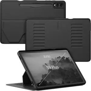 ZUGU Samsung Galaxy Tab S9+ Case - 12.4 Inch S9+ Tablet Case - Slim Protective Case, Sleek Design, Magnetic Stand, Sleep/Wake Cover, Magnetic Cover - Galaxy Tab S9 Plus Case, Black