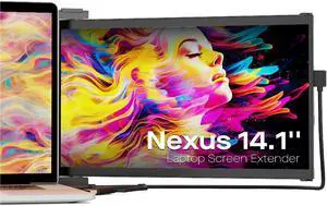 New Nexus 14.1" FHD 1080P Laptop Screen Extender, USB C/USB A/HDMI Plug and Play Laptop Monitor, IPS Ultra Slim Portable Monitor for 14"-17" Laptops, Compatible with Windows/macOS/Android/Switch