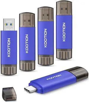 64GB USB C Flash Drive 5-Pack, KOOTION 2-in-1 Type-C Flash Drive USB-A&USB-C 3.0 Dual Drive OTG, Thumb Drive Memory Stick for Android Smartphone/Tablet/PC