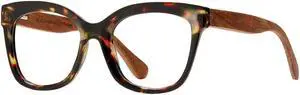 Blue Planet Cat Eye Glasses for Women and Men - Nora Walnut Tortoise Blue Light Blocking Glasses, Cat Eye Glasses Frames, Bluelight Blockers Computer Glasses, 1.25