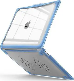 IBENZER Hexpact Compatible with MacBook Air 13 Inch Case 2022 2021 2020 M1 A2337 A2179 A1932, Heavy Duty Protective Case with Screen Lock for Mac Air 13 with Touch ID, Serenity Blue, AT13-SRL