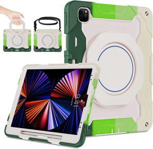 ROISKIN for iPad Pro 12.9 inch Case (6th/5th/4th/3rd generation)with Screen Protector for Kids, 360 Kickstand,Handle, Pencil Holder,Shoulder Strap[15ft Drop Protection]Heavy Duty Rugged 12.9 iPad Case