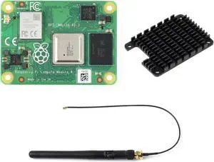 Waveshare Pi Compute Module 4 Comes with an Official Raspberry Pi CM4101000 (with Wireless, 1GB RAM, Lite Version), an Antenna Kit and a HEATSINK. (3 Items)
