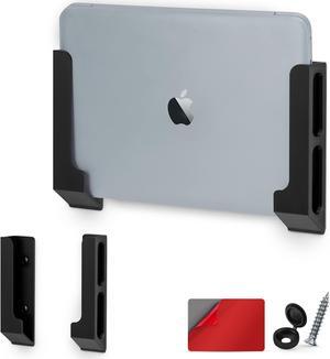 BRAINWAVZ Wall Mount Laptop Holder with Adhesive & Screw in, 1.2" / 31mm, for Macbooks, Surface, Keyboards, Switch, Tablets & More