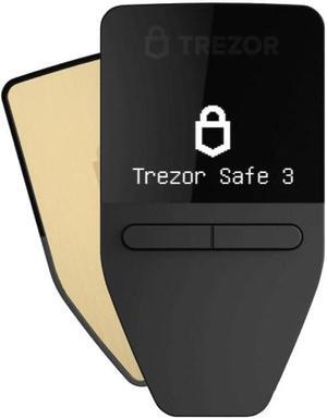 Trezor Safe 3 - Passphrase & Secure Element Protected Crypto Hardware Wallet - Buy, Store, Manage Digital Assets Simply and Safely (Solar Gold)