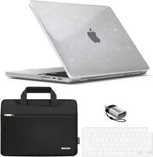 IBENZER Case for MacBook Pro 14 Inch Case 2025 2024 M4 M3 M2 M1 A3112 A3185 A3401 A2918 A2992 A2779 A2442 Pro/Max, HardShellCase & SleeveBag &KeyboardCover &Type-c(2025-2021), StarClear,T14STARCL+3