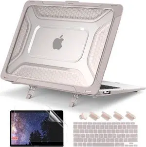 Shockproof Anti-drop protective Case Perfectly fit for MacBook Air 13 inch with touch id type-c port 2018-2021 Release Model Numbers:A2337 M1, A2179/A1932Cover, Khaki