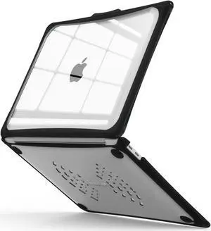 IBENZER Hexpact Compatible with MacBook Air 13 Inch Case 2022 2021 2020 M1 A2337 A2179 A1932, Heavy Duty Protective Case with Screen Lock for Mac Air 13 with Touch ID, Black, AT13-BK