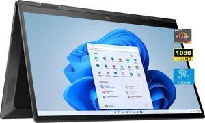HP Envy x360 2-in-1 15.6" FHD Touchscreen Laptop, AMD Ryzen 5 5625U, 8GB RAM 256GB SSD, Wi-Fi, Bluetooth, HDMI, Webcam, Backlit Keyboard, Windows 11 Home, Nightfall Black