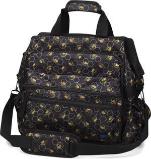 Nurse Mates Ultimate Nursing Bag | Multiple Compartments | Interior Laptop Compartment | Durable Zippers | Busy Bees