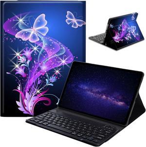 ACWDMKH Case for  Kindle Fire HD 10 & 10 Plus Tablet (13th/11th Generation, 2023/2021 Release) 10.1" with Keyboard,Detachable Wireless Bluetooth Keyboard&Slim Folding Stand,Glitter Butterfly