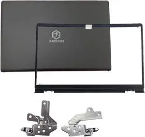 D-KXCPELE Replacement Laptop LCD Back Cover Top Case Rear Lid with Hinges and Front Bezel Frame for Dell Inspiron 15 3510 3511 3515 00WPN8 0WPN8 09WC73 9WC73 AP3LE000901 Black