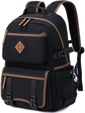 Laptop Backpack 15 -17 Inch for Women Men Large College Bookbag Elementary Middle High School Bag for Kids Teens Girls Boys Student Waterproof Travel Backpacks Book Rucksack Work Daypack Black