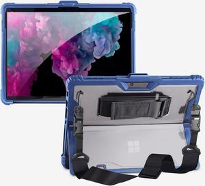AOAO for Microsoft Surface Pro 8 Case with Shoulder Strap, Hand Strap, Stylus Pen Holder, Rugged, Shock-Absorbing and Drop-Resistant-Blue