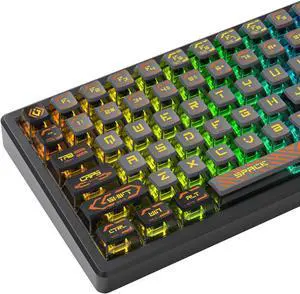 Ussixchare PBT Pudding Keycaps Punk Style Shine Through Keycaps ASA Profile Custom Keycaps Set for 60% 65% 75% 100% Mechanical Keyboard(Orange)
