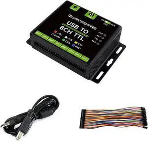 Coolwell Industrial USB to 8CH TTL (UART) Converter USB to UART USB to TTL Adapter Multi Protection Circuits Multi Systems Support