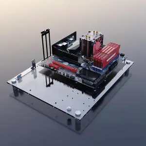 DIY Acrylic Open Frame PC Case for MATX, ITX Motherboards  Gaming & Test Bench Rack for PC Builds