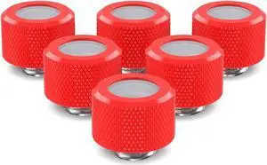 PrimoChill 14mm OD Rigid SX Fitting - 6 Pack - UV Red