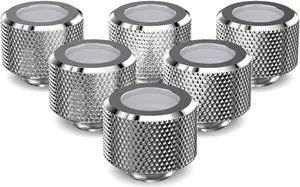 PrimoChill 14mm OD Rigid SX Fitting - 6 Pack - Silver Nickel