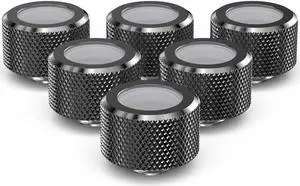 PrimoChill 16mm OD Rigid SX Fitting - 6 Pack - Dark Nickel