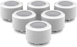 PrimoChill 16mm OD Rigid SX Fitting - 6 Pack - Sky White