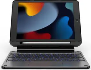 Dexnor for iPad 9th Generation Case with Keyboard Floating Cantilever Magnetic Stand Multi-Touch Trackpad Backlit Pencil Holder Magic Style Keyboard Case for iPad 9th/8th/7th Gen 10.2 inch, Black