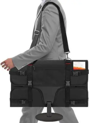 doksmeria Monitor Carrying Case, Monitor Travel Case for 27" LCD Screens and Monitors, Protective Monitor Bag Computer Monitor Dust Covers with Padded Velvet Lining & Adjustable Shoulder Strap