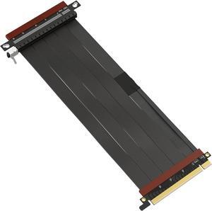 LINKUP - Ultra PCIe 4.0 X16 Riser Cable [RTX4090 RX6950XT x570 B550 Z690 Tested] Shielded Extreme High-Speed Vertical Mount Gaming PCI Express Gen4|Reverse GPU Socket (25cm / 9.8") Designed for ITX