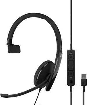 EPOS Adapt 130T USB II - Wired, Single-Sided Headset with USB Connectivity, MS Teams Certified and UC Optimized - Superior Sound - Enhanced Comfort - Call Control - Black