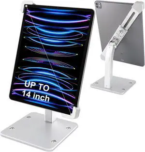 Dosvsi Anti-Theft Tablet Kiosk POS Stand, Retail Countertop iPad Stand with Security Lock & Key, Heavy Duty Desk Tablet Holder for Business, for iPad Pro 13 12.9 Air, Galaxy Tab, Surface