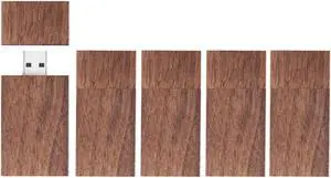 128GB Wooden Flash Drives 5 Pack, EASTBULL Wood USB Drives 128GB High-Speed USB 2.0 Thumb Drives Memory Stick Pen Drive for Files Storage