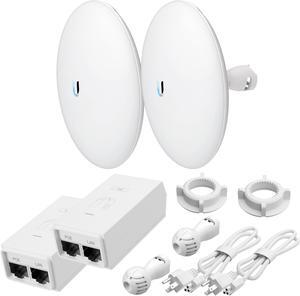 Wireless Bridge NBE-5AC-GEN2 Pre-Configured Bundle of 2, Ubiquiti NanoBeam Point to Point Wi-Fi Bridge Outdoor, Plug and Play 450+ Mbps, 5 GHz, 10+ km Link Range