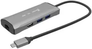 J5create 4K60 Elite USB-C 3.2 10Gbps Travel Dock Compatible with USB4 devices USB-C to HDMI, USB-C, USB-Ax2, RJ-45