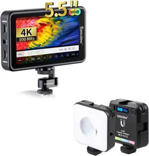 Desview R5II Camera Field Monitor + CL60 RGB Video Lights