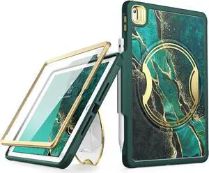 Clayco Nebula Case for iPad 9th/8th/7th Generation Case 10.2 Inch 2021/2020/2019, Multi-Angle Viewing Full Body Stand Cover for iPad 10.2" with Built-in Screen Protector & Pencil Holder, Prasio