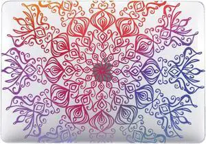 Fulbrio Arts Compatible with MacBook Pro 16 inch Hard Shell Clear Case Skin,2023 2022 2021 Release A2485/A2991 M1 Pro M1 Max A2780 Slim Transparent Hard Shell with Keyboard Cover,Mandala Flower