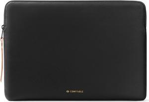 Comfyable Slim Protective Laptop Sleeve Compatible with 13/13.3/14 Inch MacBook Air & MacBook Pro, Mac Travel Case, Laptop Pouch, Slim PU Leather Cover M4/M3/M2/M1 2025-2021, Pebbled Black