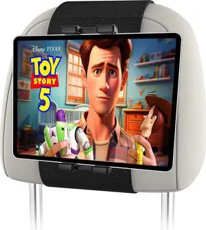 GDZN Car Headrest Tablet Mount Holder, [Highly Elastic Band] Tablet Holder for Car Back Seat, Adjustable Vehicles Kids Travel Stand for iPad Pro 12.9 Mini Air, Galaxy Tabs, iPhone, Fire, 4-13" Device