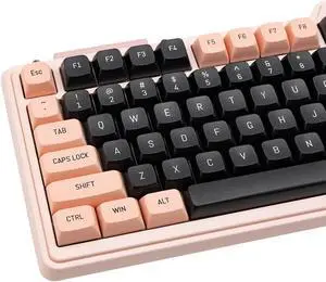 GEKUCAP PBT Keycaps - 150 Keys, Black & Pink Dye-Sublimation CSA Keycaps for 61/64/68/84/87/100/104/108 Cherry MX Mechanical Keyboards (Black/Pink)